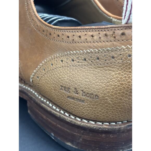 Grenson Rag Bone Brogue Oxford Mens 12 Shoes Bedford Weld Leather Made England - Picture 6 of 15